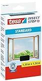 tesa Insect Stop Malla Mosquitera STANDARD para Ventanas - Mosquitera Autoadhesiva - Recortable al Tamaño Deseado - Negro, 130 cm x 150 cm