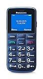 Panasonic KX-TU110EXC - Teléfono Móvil Para Personas Mayores, 1.77 Pulgadas (160 x 128), Pantalla y Teclas Grances, Botón SOS, Resistente a Golpes, Linterna, Batería 22h, Azul, 11,4 x 5,1 x 1,3 cm