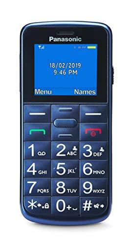 Panasonic KX-TU110EXC - Teléfono Móvil Para Personas Mayores, 1.77 Pulgadas (160 x 128), Pantalla y Teclas Grances, Botón SOS, Resistente a Golpes, Linterna, Batería 22h, Azul, 11,4 x 5,1 x 1,3 cm