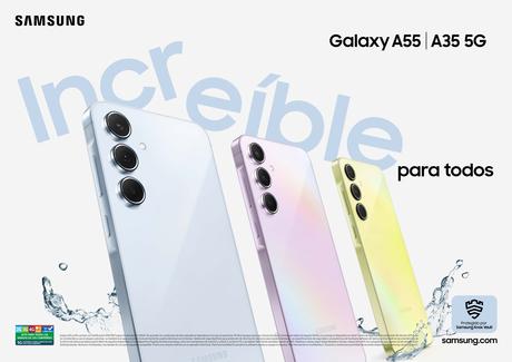 Generación de contenido y monitoreo de salud: descubre los beneficios de usar los nuevos Galaxy A y Galaxy Fit3 Product KVGalaxy A55 5G, A35 5G Main KV_2P_RGB