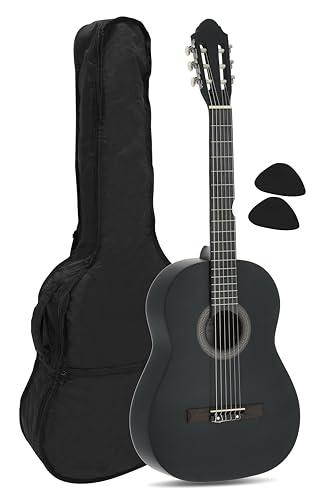 Navarrez NV12 guitarra clásica negro 4/4, bolsa/Gig Bag, 2 púas