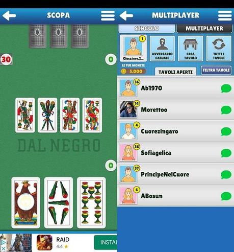 Juego Scopa gratis
