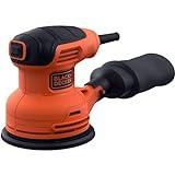 BLACK+DECKER BEW210-QS Lijadora Rotorbital 230 W, Diámetro de Papel 125 mm, Diámetro de Orbita 2.4 mm, Fijación Tipo Velcro, Bolsa de Extracción de Polvo