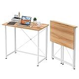 Lvhecforhm Mesa Escritorio Plegable, Marrón Mesa de Oficina Plegable, para Ordenador, Pequeño Mesa Ordenador Plegable Escritorios portátiles para Estudio, Casa Oficina 80x45.5x74cm
