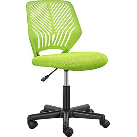 Yaheetech Silla Escritorio de Oficina Ergonómica Silla Giratoria Altura Ajustable sin Reposabrazos Asiento Malla Verde