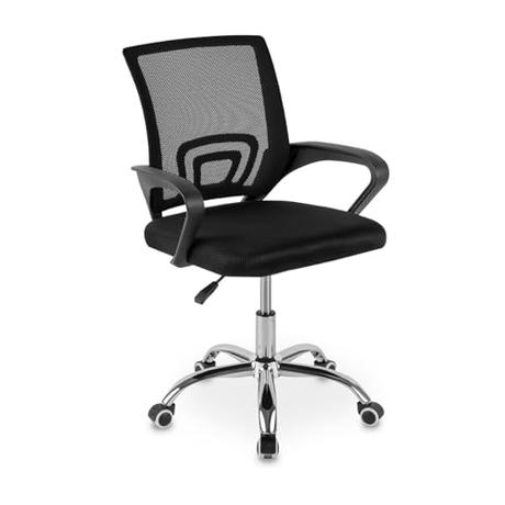 Mc Haus Atlas Black - Silla de Oficina, Escritorio y Despacho, de PVC Reciclado y Acero, Color Negro