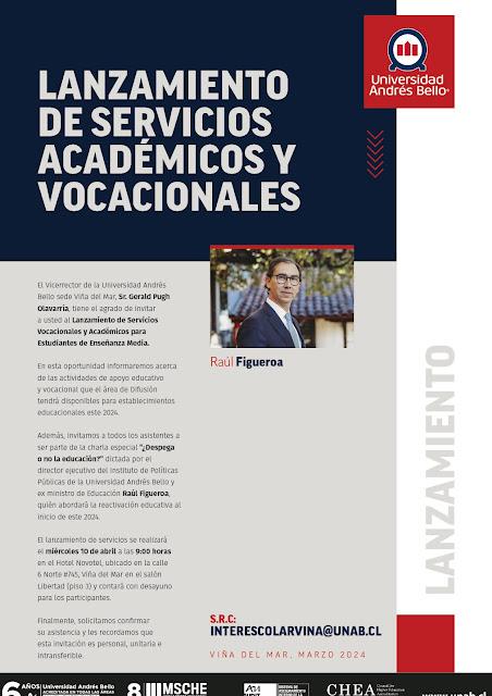 Integrante de La Gaveta del Orientador participa en el Lanzamiento de Servicios Académicos y Vocacionales Universidad Andrés Bello 2024.