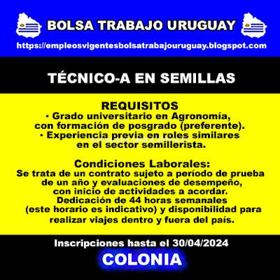 TÉCNICO-A EN SEMILLAS