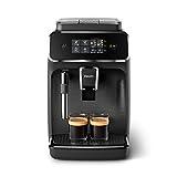 Philips Serie 2200 Cafetera Superautomática - Espumador de Leche Clásico, 2 tipos de café personalizables, Display Táctil, Negro Mate (EP2220/10)