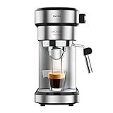 Cecotec Cafetera Express Cafelizzia 790 Steel para Espressos y Cappuccinos. 1350 W, Brazo portafiltros con Doble Salida y Dos filtros, 20 Bares de Presión, Depósito Extraíble de 1,2L, Acero