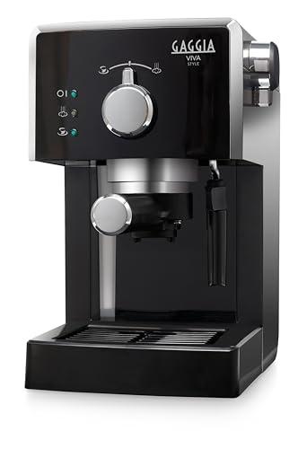 Gaggia RI8433/11 Viva Style Cafetera Espresso Manual, Para Café Molido y Monodosis, 15 Bar, 1L, 1025W, Negro