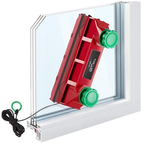 Tyroler Bright Tools - Limpiacristales Magnético The Glider D-4 - Limpiador de Ventanas para Interior y Exterior | Acristalamiento Simple, Doble o Triple 2-40 mm | Potencia de Imán Ajustable