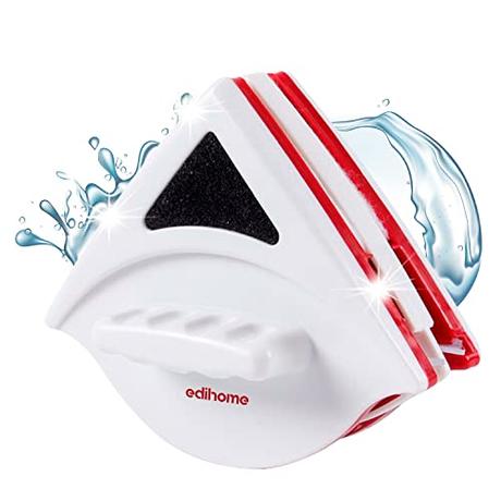 Edihome, Limpia Cristales Magnético, con Doble Lateral para Ventanas de 15-24 mm, Profesional, Limpiacristales, Incluye 6 esponjas, 4 escobillas, 2 ajustadores de esponjas (Set Base)