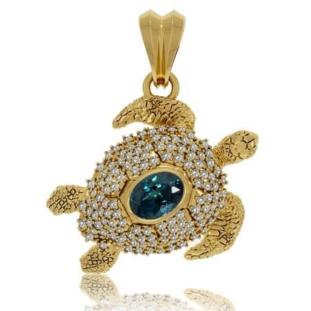 Forbes Una joya de lujo que celebra la maravilla natural de las tortugas marinas con detalles de pieras prciosas en en oro