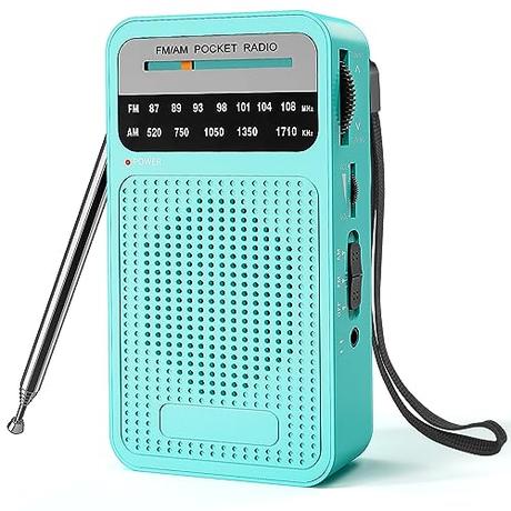 Radio Portatil Pequeña, Transistores Radio FM Am con Excelente Señal, Calidad de Sonido Superior, Fácil de Usar Mini Radio de Bolsillo, Radio Pilas Pequeña Funciona con AA Pilas