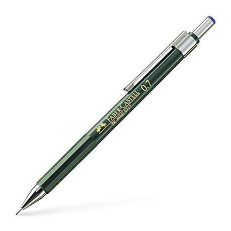 Faber Castell B-136700 - Portaminas TK-Fine con goma de borrar y 3 minas finas graduación HB, trazo 0.7 mm color negro