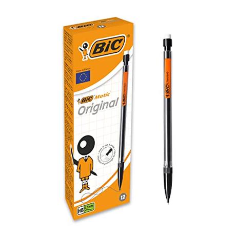 BIC Matic Original 0.7 mm HB Portaminas Automáticos - Colores surtidos, Caja de 12 Unidades, Multicolor