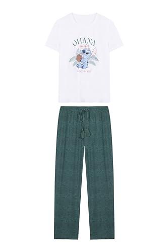 Women'secret Pijama Largo Lilo & Stitch Juego, Blanco Marfil, L para Mujer