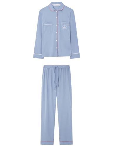 Women'secret Juego de Pijama, Azul Claro, S para Mujer