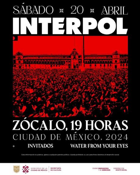 ESTIMA SEDECO DERRAMA ECONÓMICA DE 950 MILLONES DE PESOS POR CONCIERTO DE INTERPOL EN EL ZÓCALO CAPITALINO