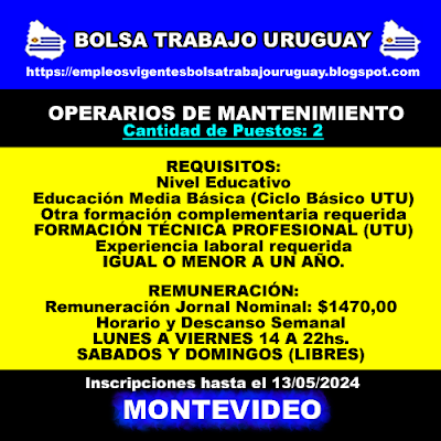 OPERARIOS DE MANTENIMIENTO