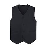 TopTie Chaleco de Traje con botones unisex, Uniforme de Camarero para Supermercado Empleado y Voluntario