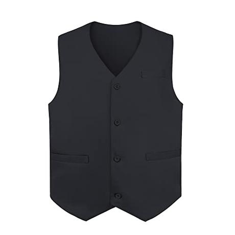 TopTie Chaleco de Traje con botones unisex, Uniforme de Camarero para Supermercado Empleado y Voluntario