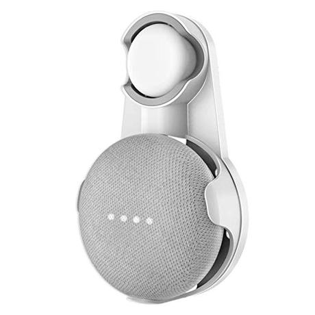 Cozycase Soporte para Google Nest Mini, Google Home Mini, gestión de Cables incorporada sin Tornillos (Blanco + Gris)