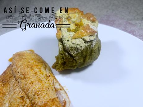 Pan sin gluten de espinacas relleno de tomate y queso