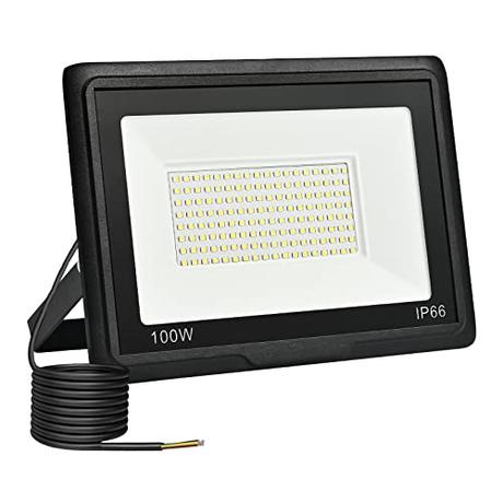 toobettp Foco LED Exterior,Proyector 100W, 10000LM Focos 6500K Blanco Frío Impermeable IP66 Proyectores para Garaje,Jardín,Patio,Parque