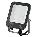 M Ledme - Foco Proyector Led Napoli 20W, 2.400 lumen, IP65 Regulable, Color Luz fría (6000k), Iluminación exterior, De uso para jardín, patios, parking, hotel, naves etc.