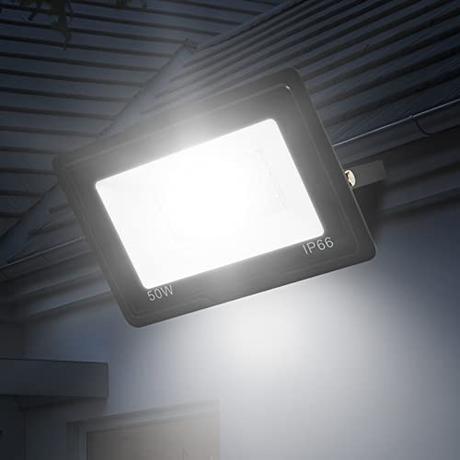 Focos LED Exterior 50W Proyector LED Exterior 5000LM IP66 Impermeable Foco Proyector LED 6500K Blanco Frío Floodlight para Casa, Garaje, Patio, Terraza, Campo