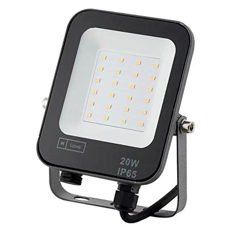 M Ledme - Foco Proyector Led Napoli 20W, 2.400 lumen, IP65 Regulable, Color Luz fría (6000k), Iluminación exterior, De uso para jardín, patios, parking, hotel, naves etc.