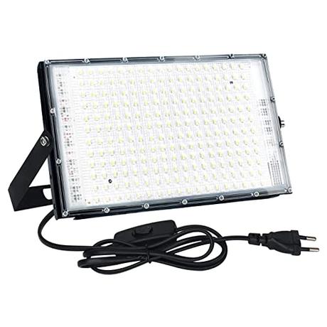 CREATESTAR Foco LED Exterior 150W, Foco Led con Enchufe, Super Luminoso 15000LM 6500K Blanco Frío Proyector Led Exterior, Impermeable IP65 Iluminación de Seguridad para Casa,Patio,Garaje,Terraza