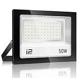 Focos Led Exterior 50W, Iluminación de Exterior Seguridad,7000K Blanco Frío, Proyector LED Exterior,IP67 Impermeable 5000LM, Superbrillante Foco LED，para Patio, Garaje, Entrada, Fábrica,Campo
