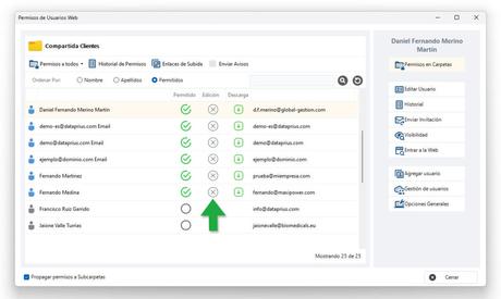 Mejoras web del sistema Dataprius
