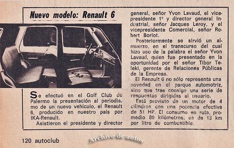 Renault 6 y su presentación en el año 1970