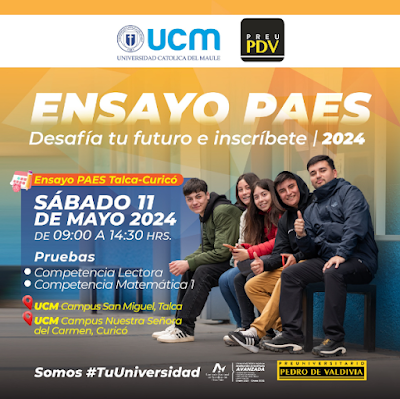 Primer ensayo presencial PAES del 2024 de la Universidad Católica del Maule con Preuniversitario Pedro de Valdivia.