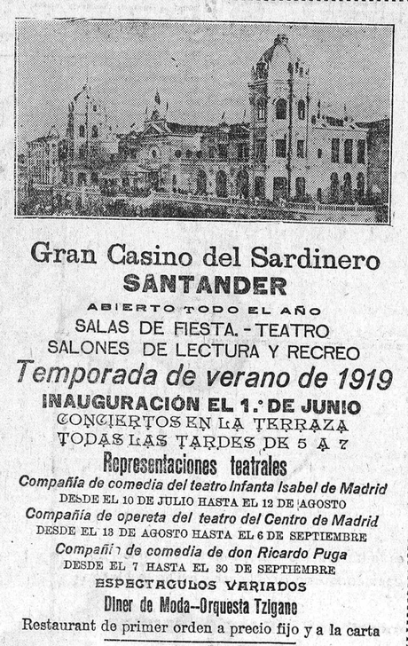 Gran Casino de el Sardinero: Temporada 1919