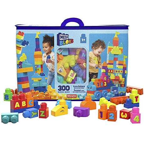 MEGA Bloks Bolsa extra grande 300 bloques de construcción de colores, juguete +1 año (Mattel HHM97)