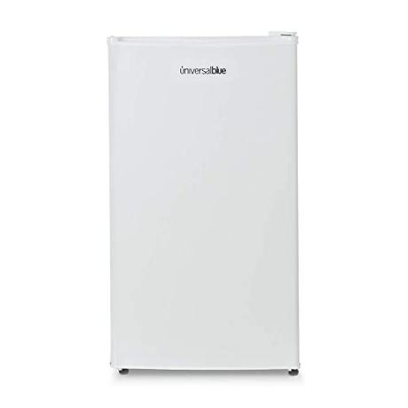 UNIVERSALBLUE Frigorífico Bajo Encimera Blanco | Frigorífico Mini 90L | Friforífico Pequeño Puerta Reversible | Nevera Bajo Consumo | Zona fría de 0º a -3º | Fácil Almacenamiento | Con Luz Interior