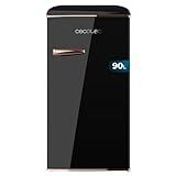 Cecotec Mini Nevera Retro de 90 L Bolero CoolMarket TT Origin 90 Black. Frigorífico Mini con ICEBOX, Tirador Cromado, Abridor Botellines, Estilo Vintage en Negro