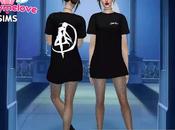 Sims Clothing: Sailor Moon Oversized T-Shirt women UPDATED 2024