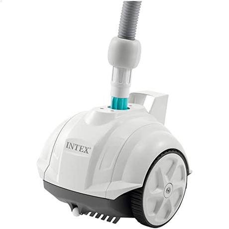 Intex 55251 - Robot limpiafondos piscina Krystal Clear ZX50, Limpiador fondo piscina automático, Manguera 6.5m antienrredos, recipiente para desechos 0,8L y giro automático, Limpiafondos piscina