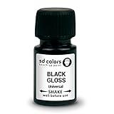 SD COLORS Pintura de retoque universal negro brillante 8 ml para reparación de chips de piedra arañazos coche moto bicicletas llantas de aleación