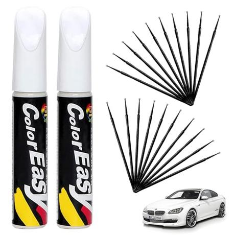 Lápiz de Retoque,2PCS Pintura Retocar Arañazos Coche,Pluma Retoque del Coche,Bolígrafo Reparador Arañazos Coche,Bolígrafo Retoque Coche,Rotulador Arañazos Coche,Reparación Arañazos Coche,Blanco