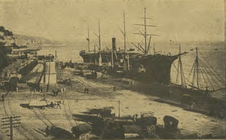 Muelle de Albareda y estación de ferrocarril de Santander a Bilbao