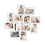 SONGMICS Collage de Marco de Fotos, 12 Marcos para Fotos 10 x 15 cm, Marcos de fotos para Pared, Marcos Múltiples, Decoración de pared, Blanco Nube RPF22WT