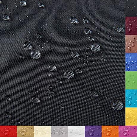 ZHhan Tejido de poliéster impermeable, columna de agua de 12.000 mm, 150 cm de ancho, cantidad = metro, medida por metro, impermeable, resistente al desgarro, duradero, tejido exterior (negro, 1,5 m)