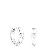 TOUS Pendientes de Aro de Plata de Primera Ley para Mujer y Cierre Criolla de 3mm de Grosor y 1 cm de Diametro, Motivo de Oso, Versátiles y Atemporales, Colección Basics